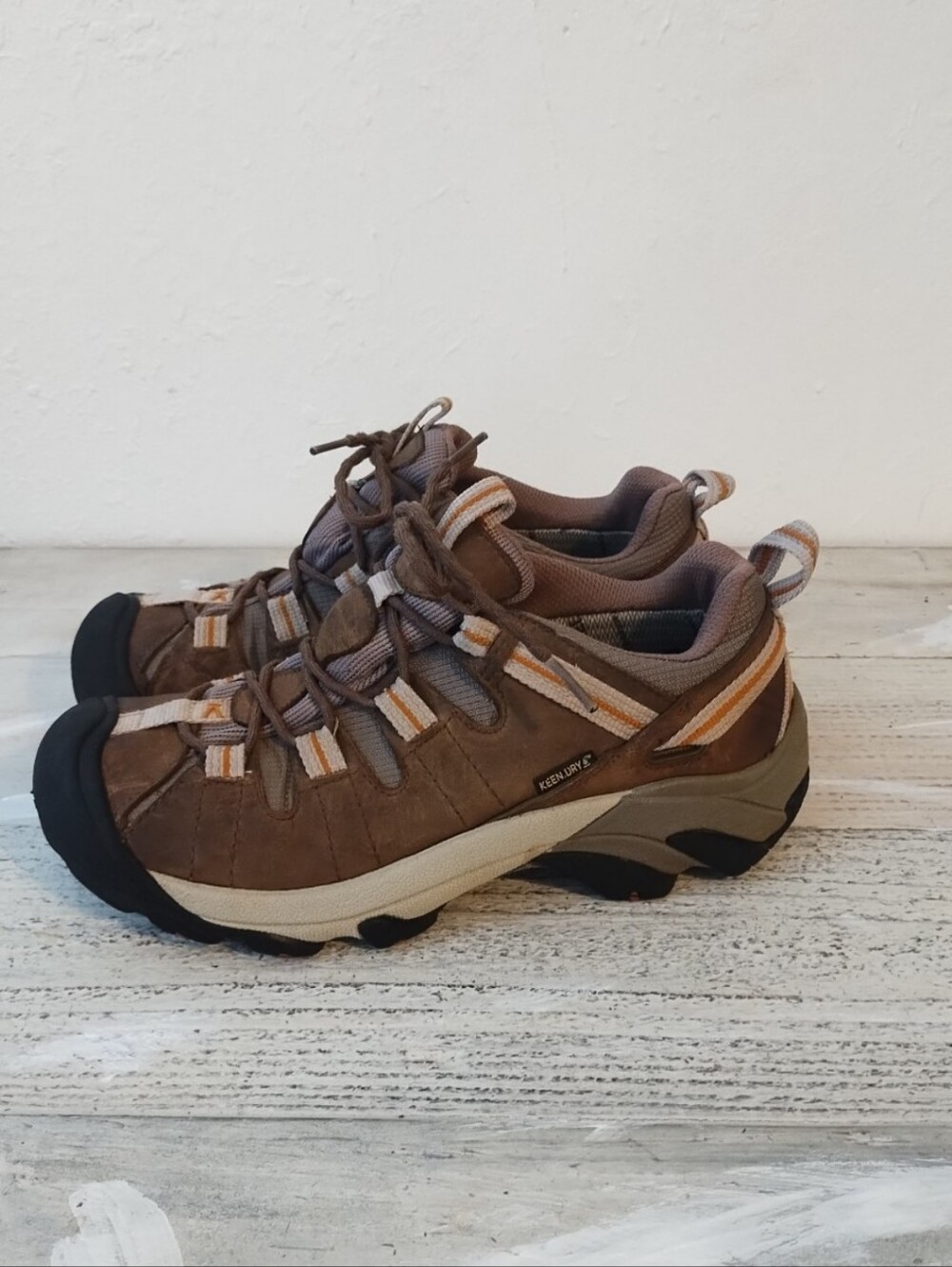Keen Dry Hiking Trail Shoes Womens Size US 6.5 Brown Tan Orange